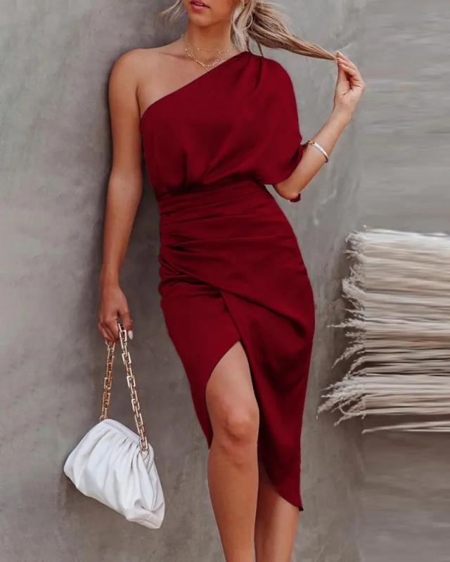 2022 summer sexy sleeveless off shoulder bag hip dress women