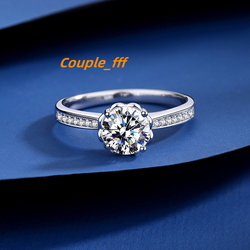 Waterproof Jewelry D Color 1Carat Sparkling Moissanite with GRA Certificate 925 Sterling Silver Moissanite Ring for Women