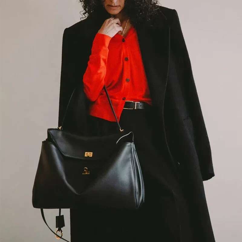 New Rodeobag Leather Kelly Women's Large Capacity Advanced Lock Fashion High Sense Underarm Bag