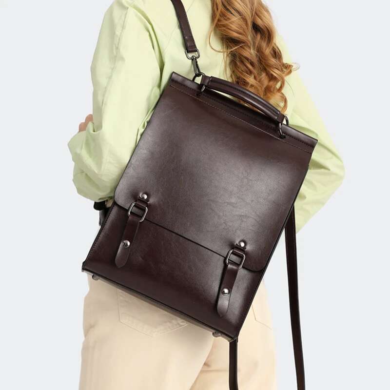 Designer Bag 2025 Burminsa Vintage Cowhide Genuine Leather Backpack For Women 2024 Trend Designer Travel School A4 Work Female Shoulder Bags Luxury Ba