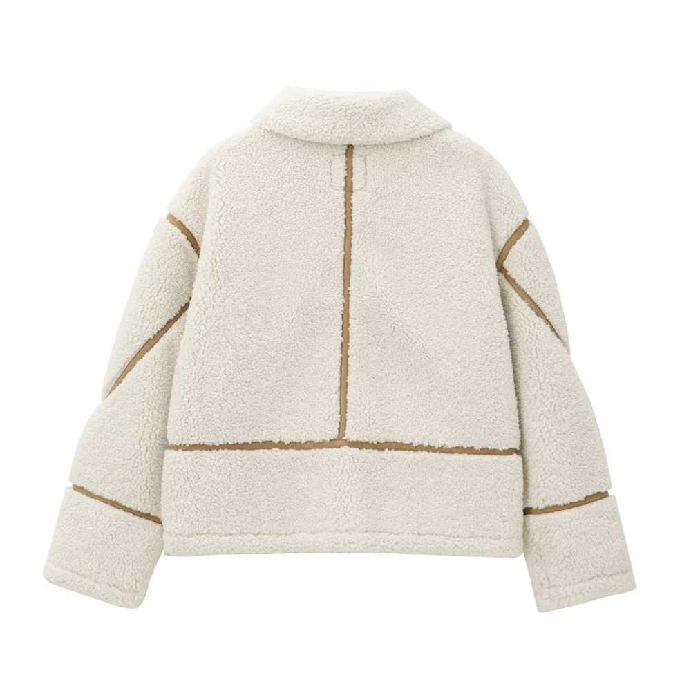 autumn new womens European and American style French design fashionable fleece double-sided jacket J251124