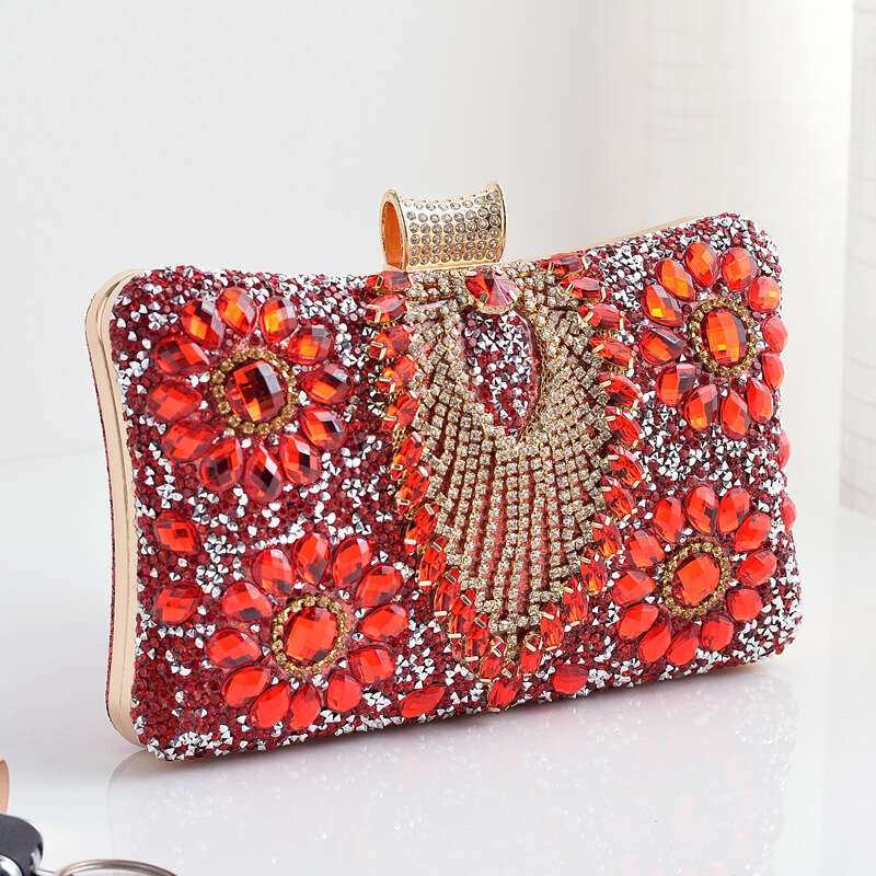 Dinner Bag Banquet Bag With Diamond Inlay Rhinestone Evening Formal Dress Rhinestone Bag Wedding Handbag KQ