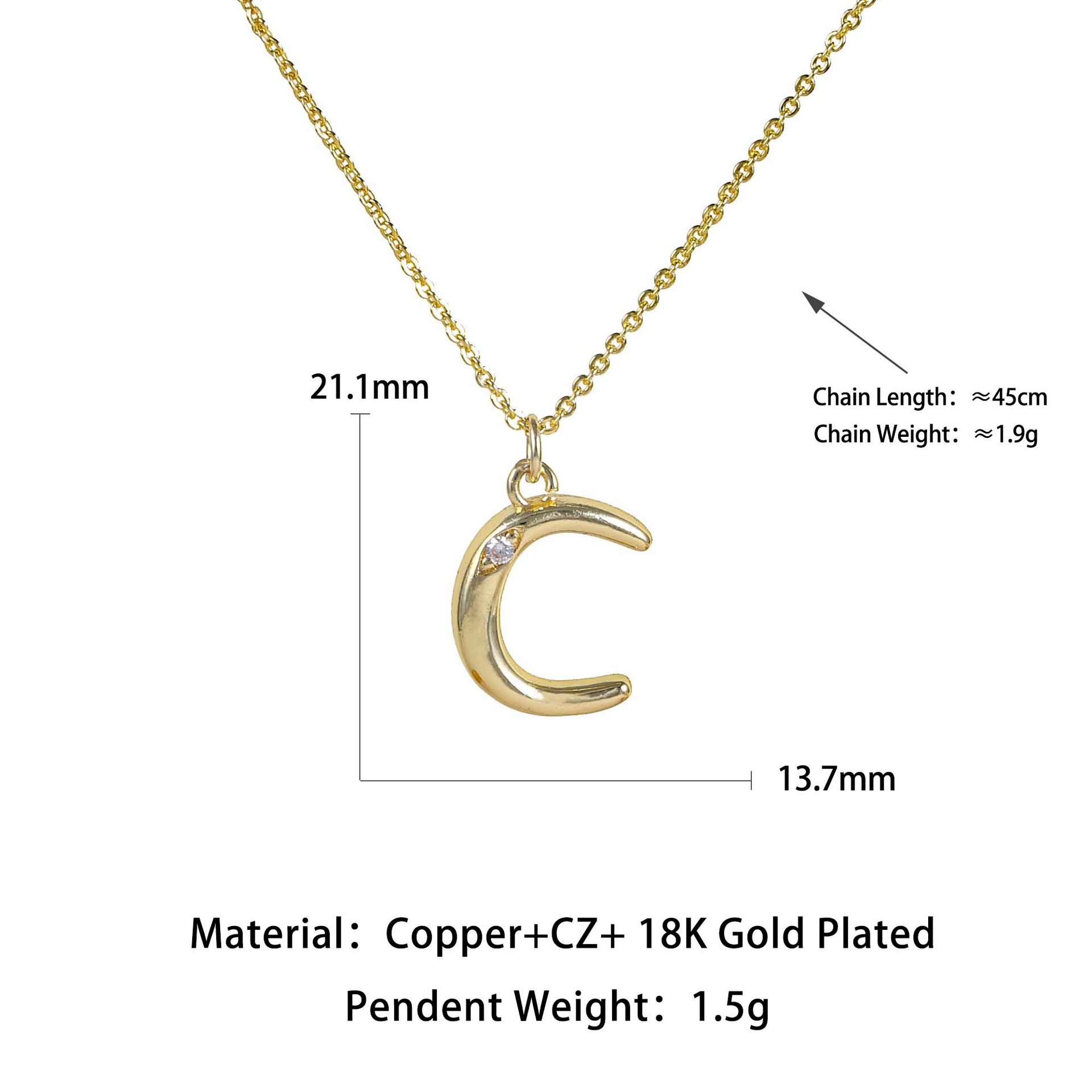 Designer Jewellery High Quality 18K Gold Plated Initial Letter Charm Necklace with Zircon Accents for All Occasions Personalized Gift Textured Elegant