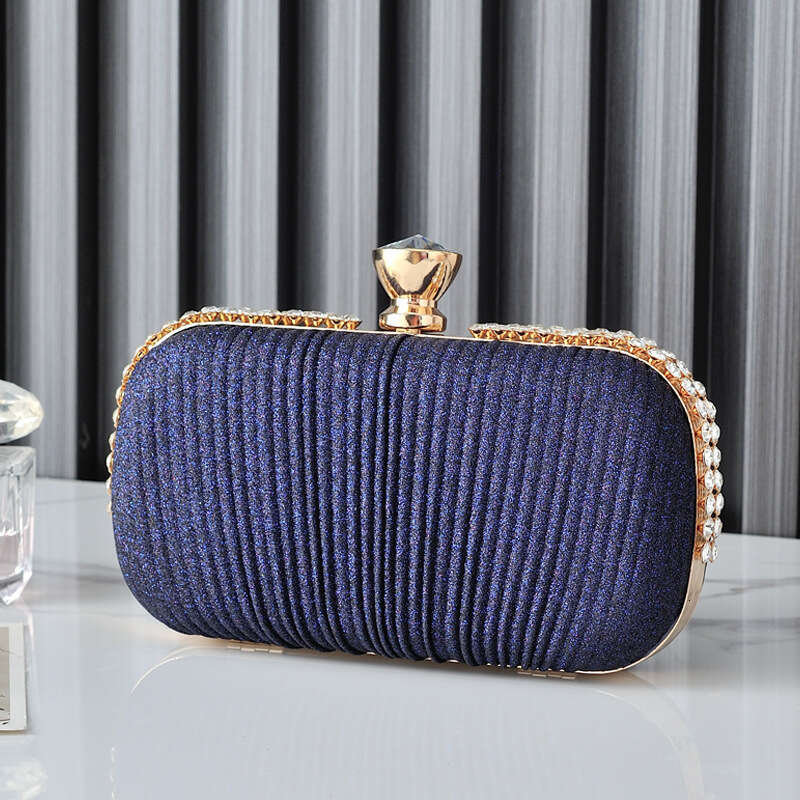Dinner Bag Wrinkle New Dinner One Shoulder Evening Dress Small Handbag High Sense Handheld Bag Female KQ