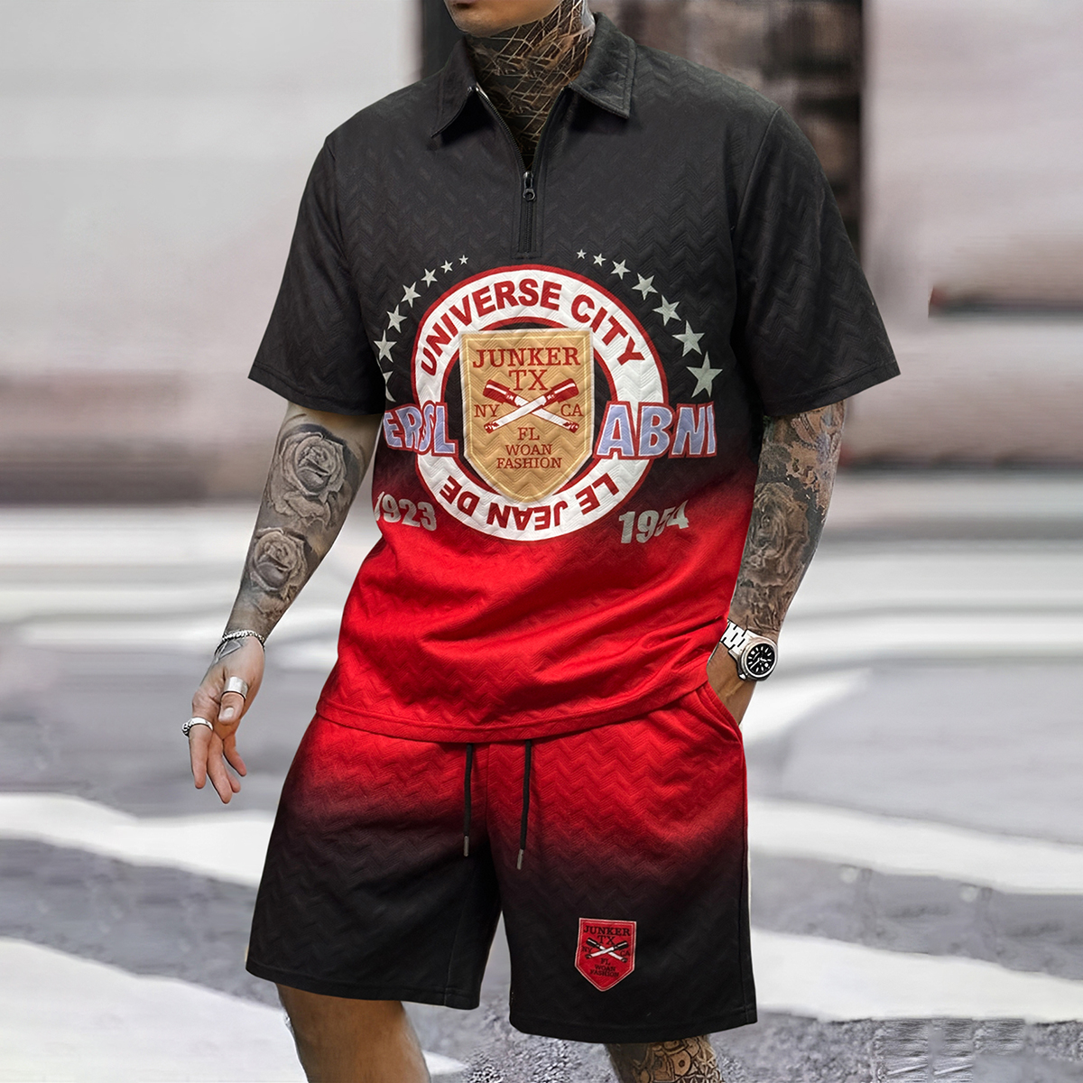 Men's Summer Business Basic Casual Simple Comfortable Texture Fabric Breathable Collar Short Sleeve Set