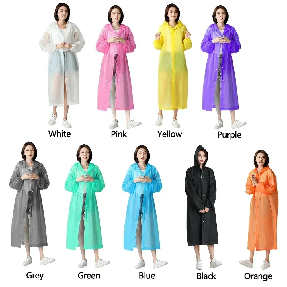EVA Adult ren Raincoat Adult Thickened Waterproof Rain Coat Fashion Outdoor Hiking Travel Reusable Rain Jacket 250421