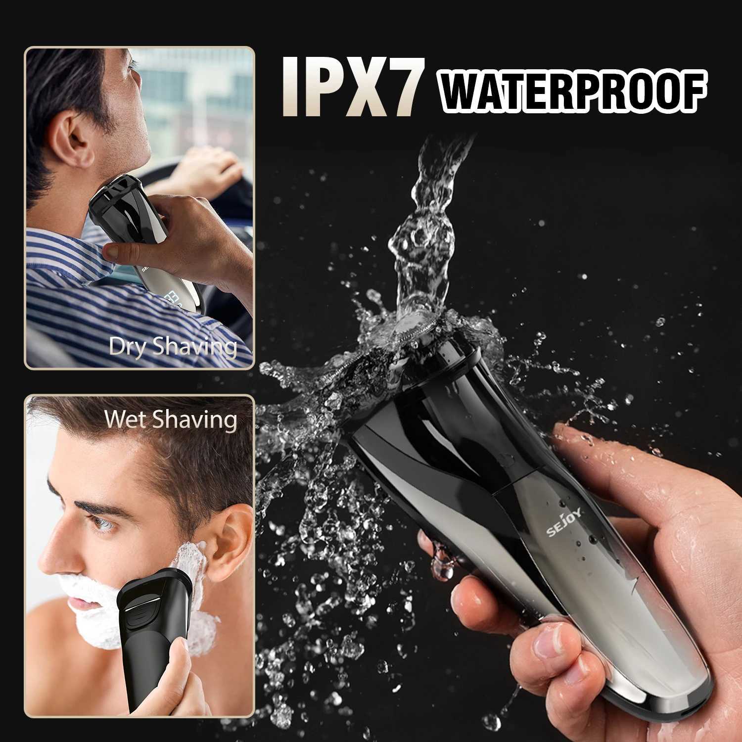 SEJOY 3D Electric Shaver for men Smart Razor for Beard Trimmer IPX7 Waterproof Wet Dry Shaving Machine Gifts L251124