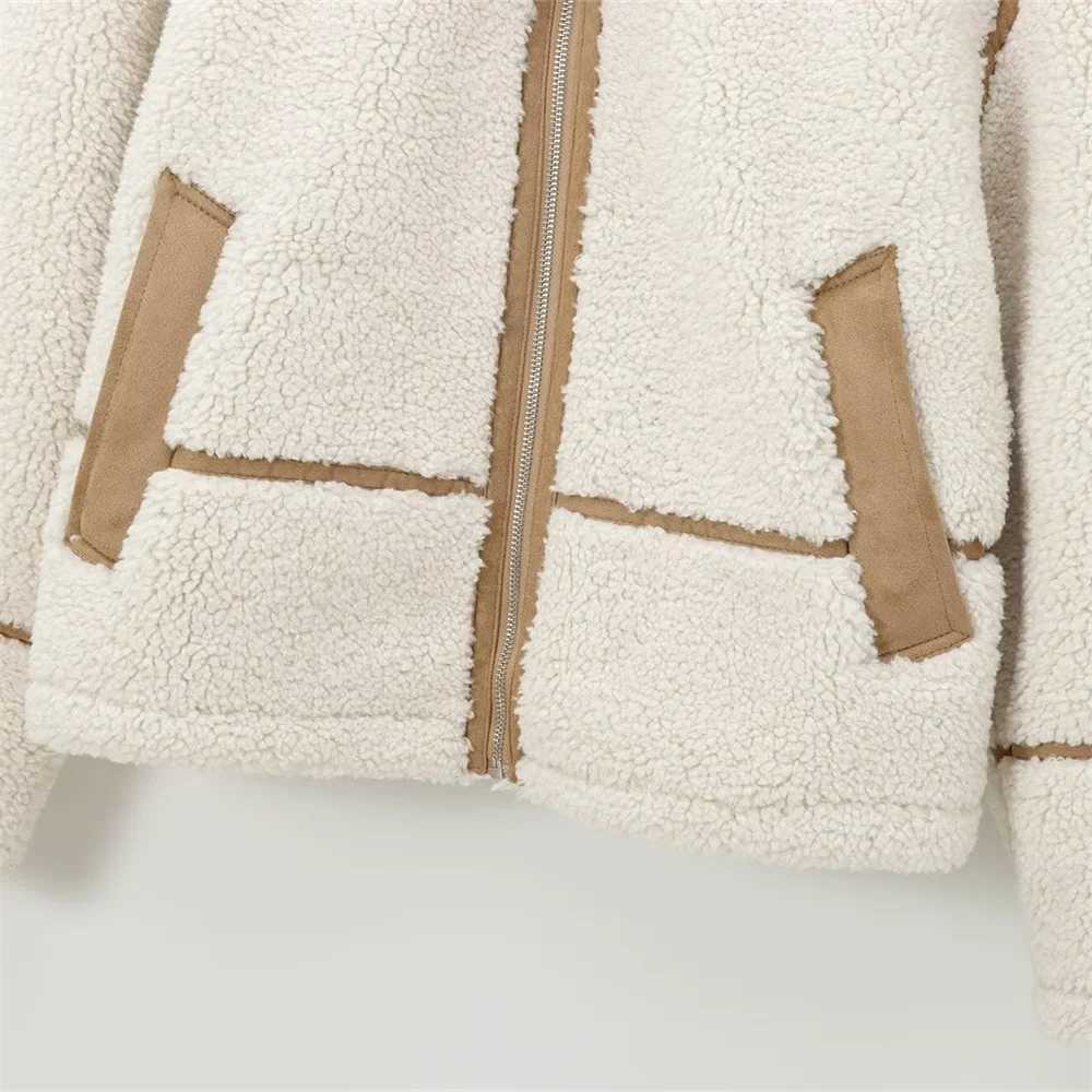 autumn new womens European and American style French design fashionable fleece double-sided jacket J251124