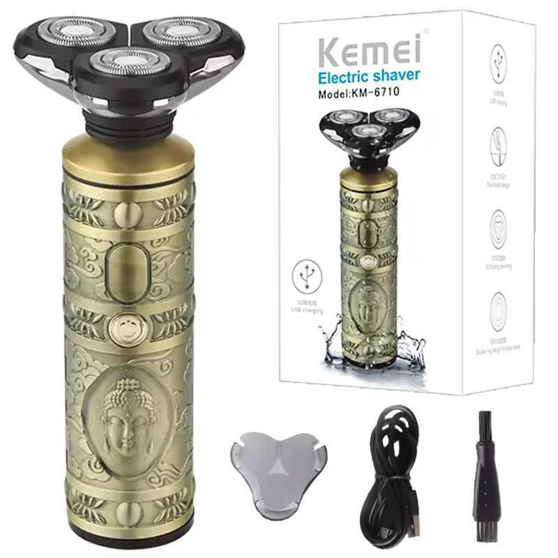 Kemei 6710 Electric Shaver Waterproof 3D Mens Wet Dry Electric Razor Beard Rechargeable Shaving Machine Wet Dry L251124