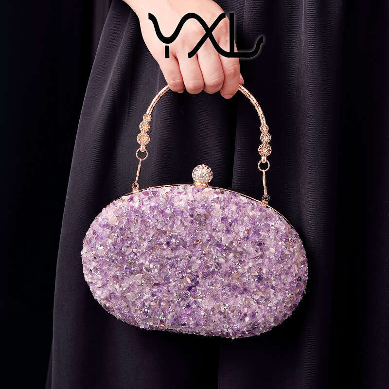 Dinner Bag Diamond Studded Round Evening Dress Handle Qipao Bag Banquet Bag Bags KQ
