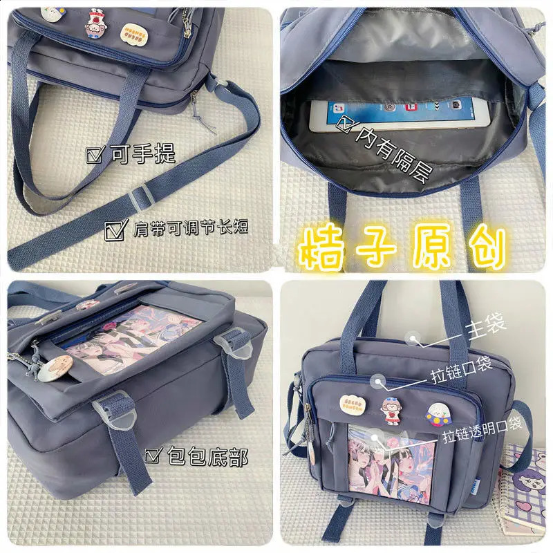 Korean Womens Messenger Bag Simple Multifunctional Female College Student Style Large Capacity Portable One Shoulder Diagonal 250417