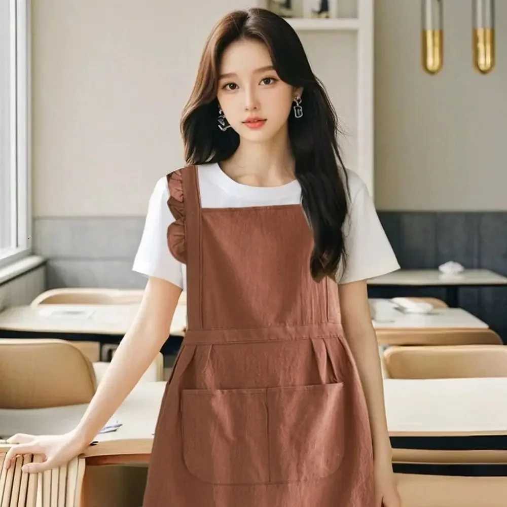 Princess Style Apron Waterproof Floral Restaurant Barista Work Uniform Apron Suitable for Restaurants Hotels Gardening C251124