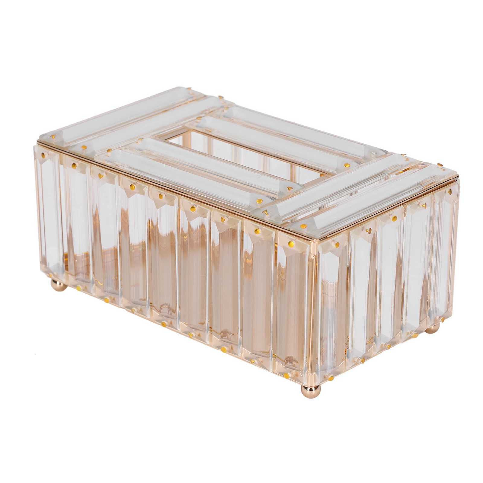 Tissues Box High Borosilicate Glass European Style Tissue Holder Multi Purpose Cosmetic Storage Box for Living Room BedroomM251124