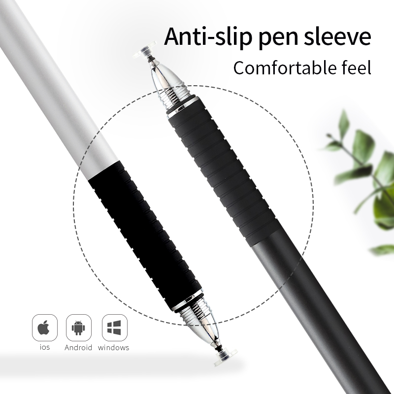 2 in 1 Customized logo Tablet Disc Metal Capacitive Stylus Pencil for Laptop Factory Price Touch Screen Pen Metal Stylus Tip Pen