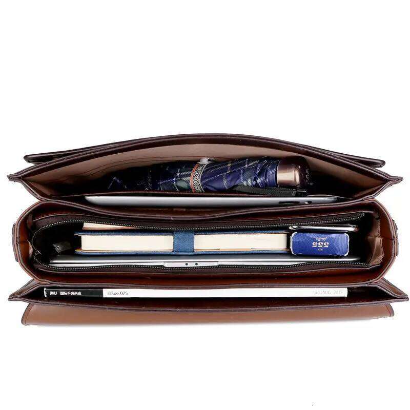Luxury Leather Men S Crossbody High Quality Business Briefcase Bag Designer Shoulder Messenger Bags Office Handbag Laptop Briefcases