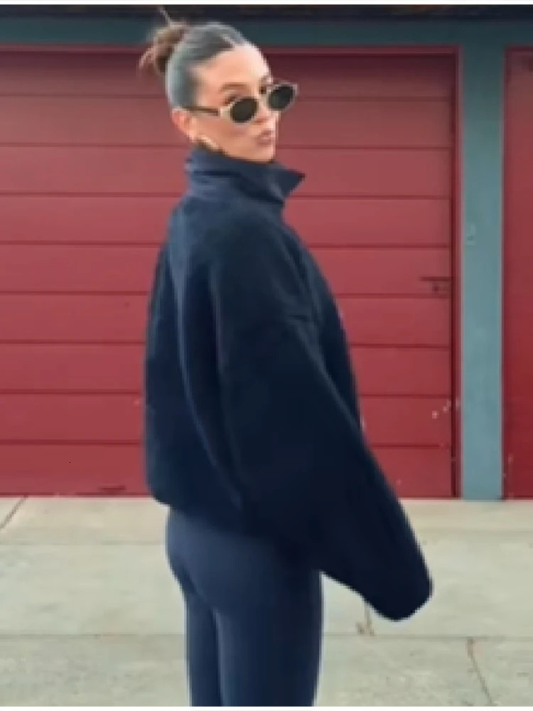 Fall Winter Cartoon Bear Pattern Lamb Jacket For Women Stand Neck Long Sleeve Loose Jacket Lady Warm Thick Streetwears 251120