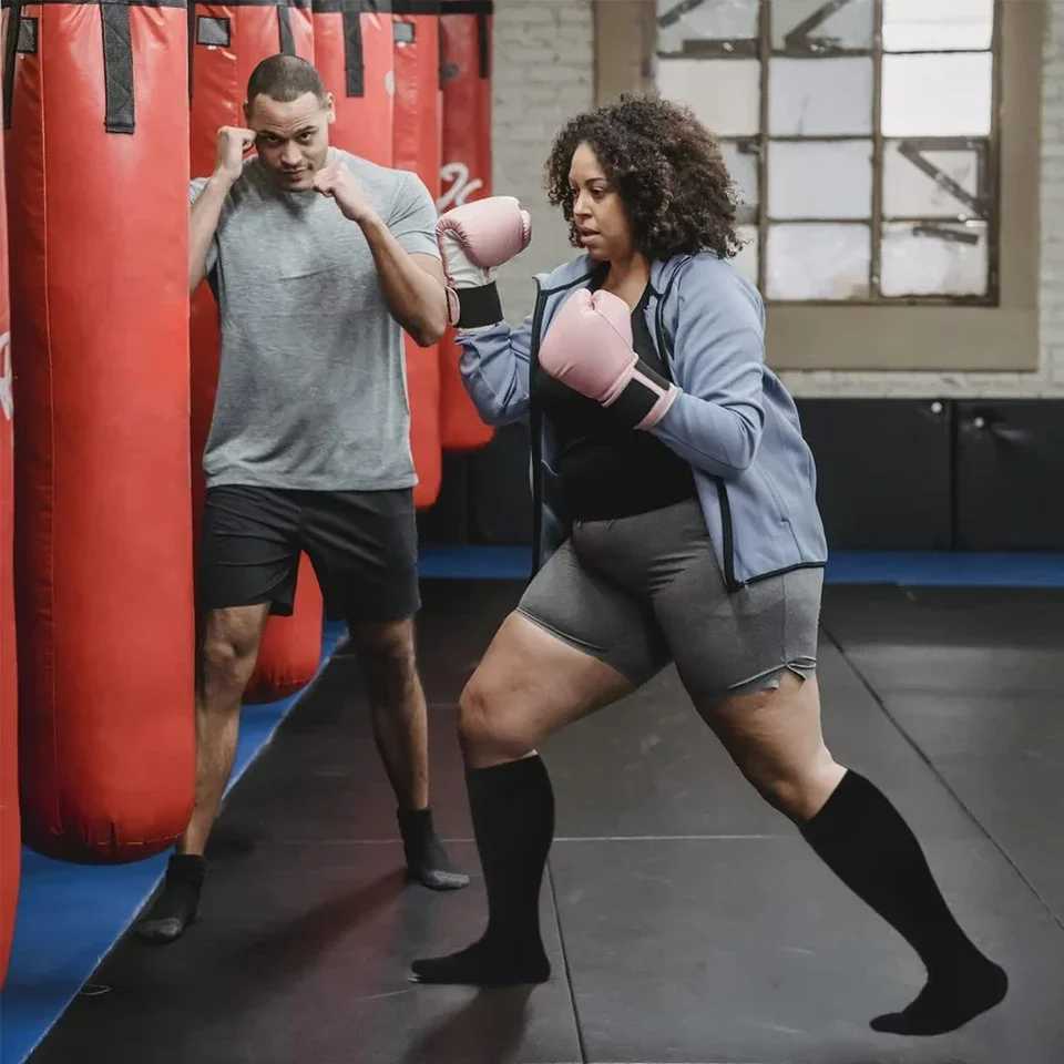 S-4XL Compression Socks Plus Size Men Women Gym Running Jumping Rope Sports Socks Medical Varicocele Swelling Weight Loss Socks G251124