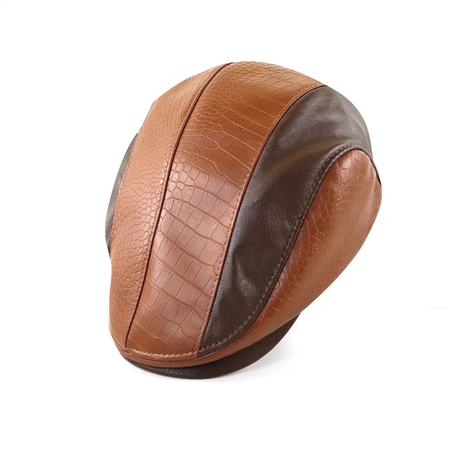 PU leather windproof duckbill beret mens cowboy hat gorilla black ear protection mens bra Derek Boyner 250423