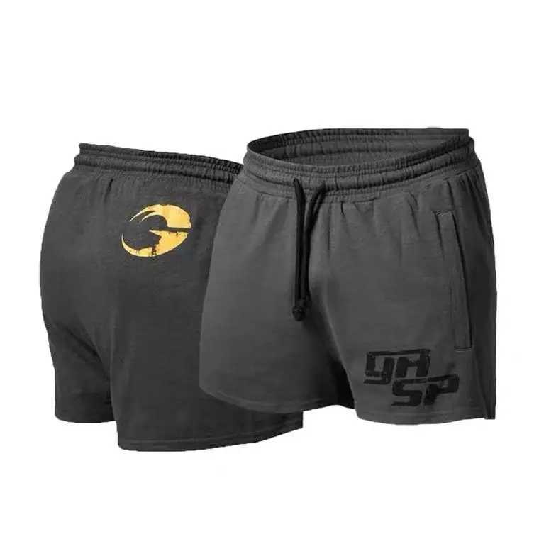 GASP three-point cotton short loop comfortable sports and fitness pants mens squat style bodybuildingT250424