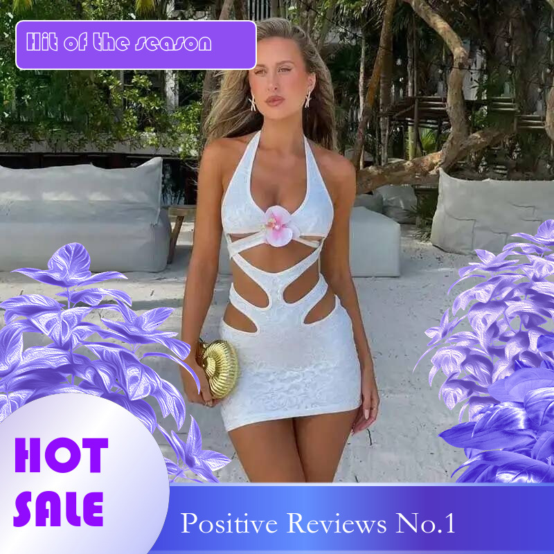 Dongdumaoyi Townlike Jacquard Slim Bodycon Dress Women Halter Spring Summer Hollow Out Backless Nightclub Sexy Party Dresses