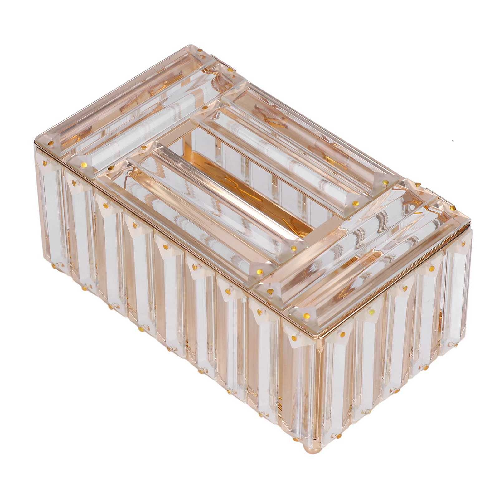 Tissues Box High Borosilicate Glass European Style Tissue Holder Multi Purpose Cosmetic Storage Box for Living Room BedroomM251124