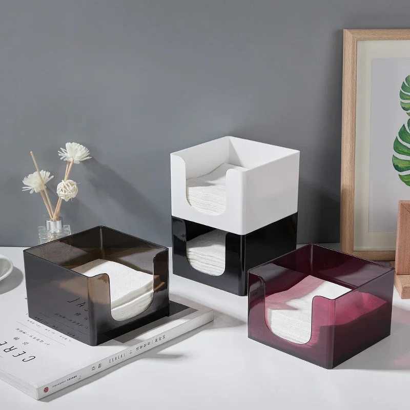 Acrylic Square Restaurant Tissue Storage Box Household Square Simple and Fashionable Tissue BoxM251124