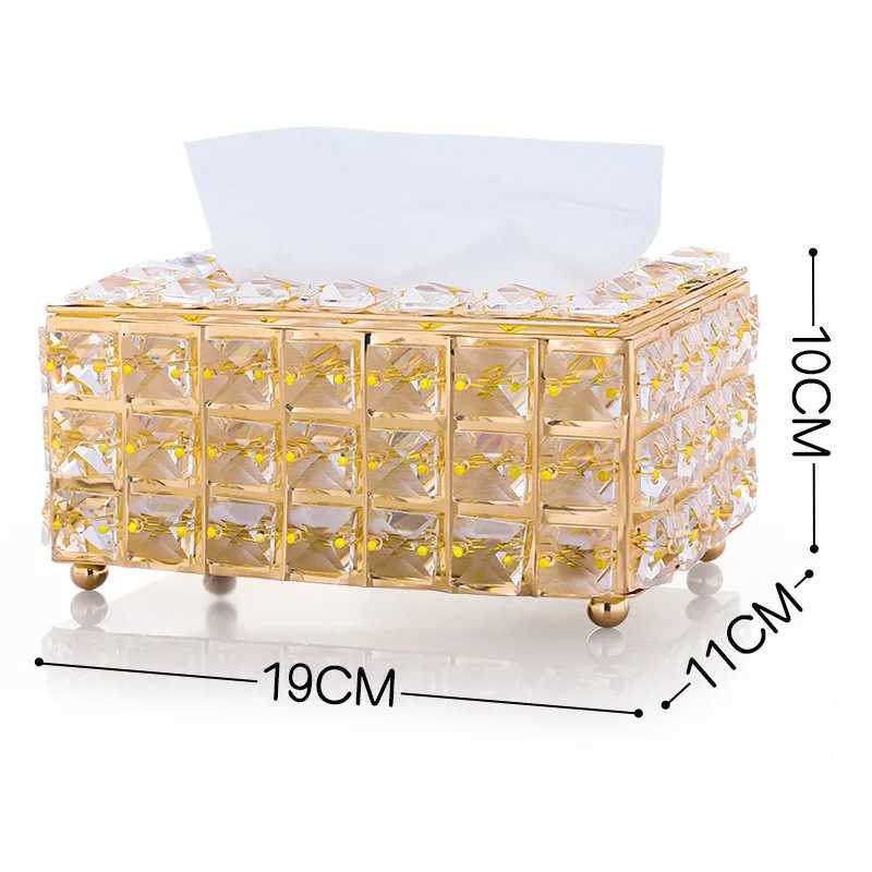 Crystal Glass Tissue Box Cover Home Hotel Car Pen Holder Tools Cosmetic Accessories Desktop Storage Racks Decoration Paper TowelM251124