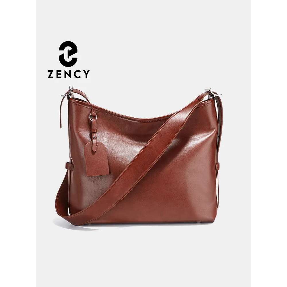Designer Bag Zency Women Oil Wax Genuine Shoulder Hobo Crossbody High Quality Handbag Designer Bags Leather Underarm Bag