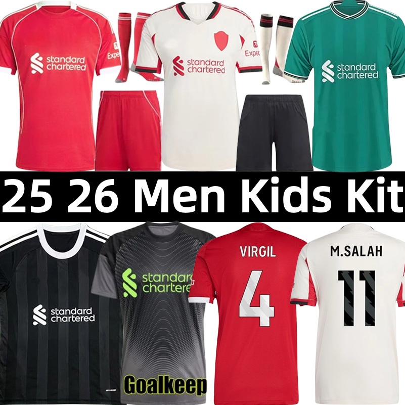 25 26 Liverpoo Soccer Jerseys M Salah Ekitike Wirtz Isak Virgil Szoboszlai Gakpo Mac Allister goalkeeper Alisson Becker Konate home away football shirt Men Kids Kit