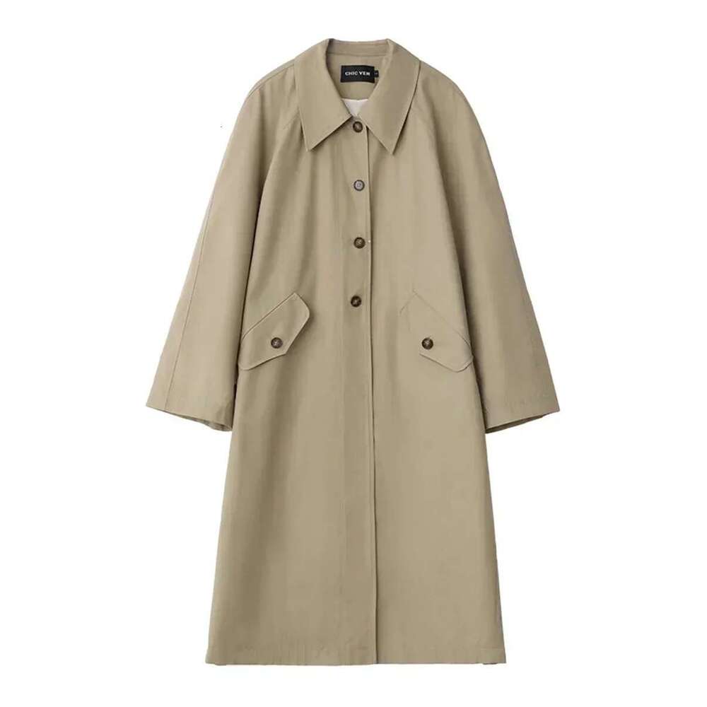 Designer Clothes CHIC VEN Women's Long Trench Coat Casual Outerwear Loose Ladies Overcoat Single Breasted Female Windbreaker Spring Autumn