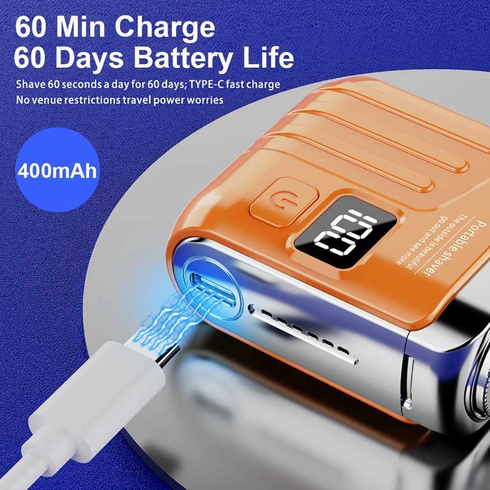 Mini Electric Shaver for Men Dual Beard Trimmer Household Rechargeable Shaver Digital Display Beard Trimmer L251124