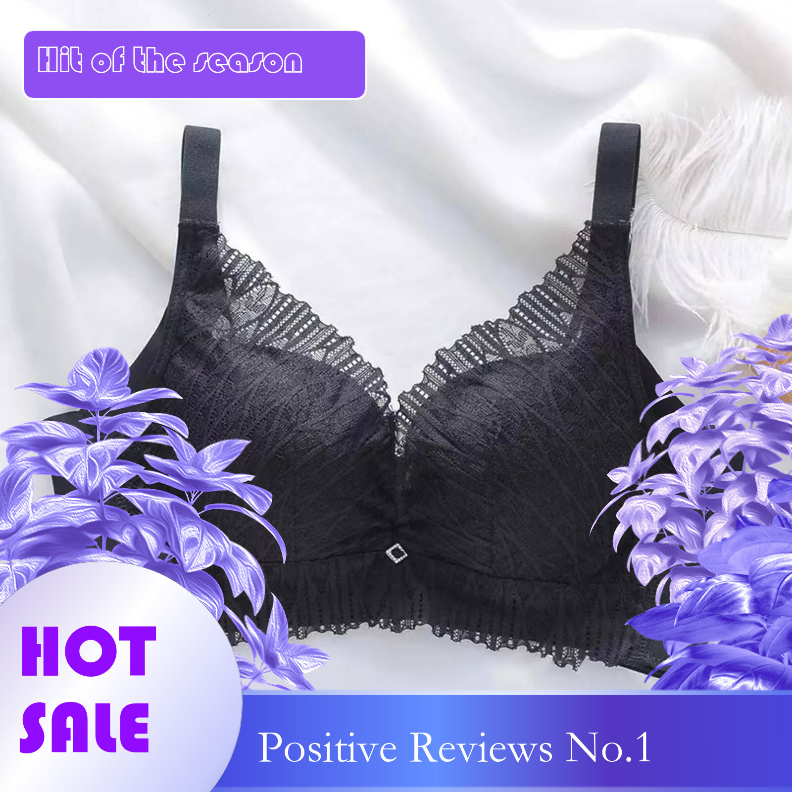Dongdumaoyi Women S Thin Without Steel Ring Bras Large Chest Plate Anti Sexy Light Proof Underwear No Underwire Lace Black Bra Women S Tight Underwear
