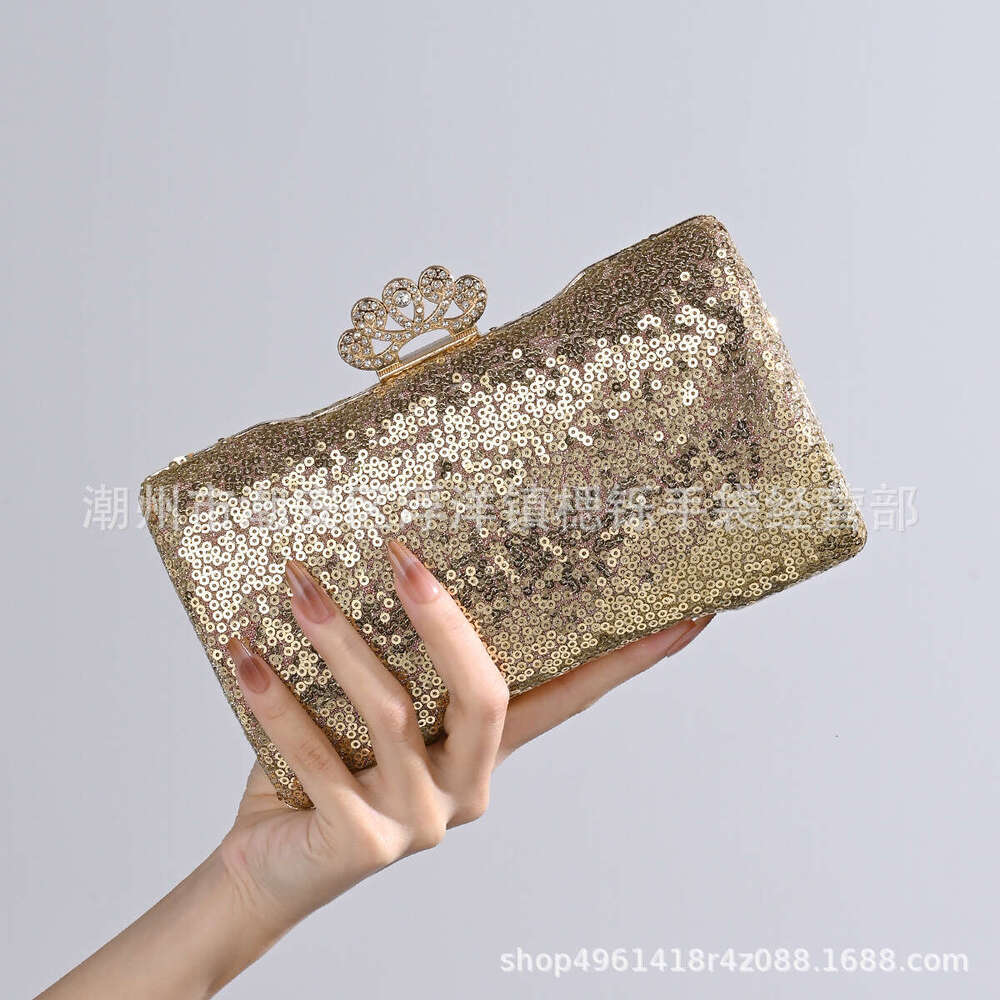 Shuo's New Sequined Women's Handbag, Bride's Formal Dress, Banquet Evening Dress Bag, One Shoulder Diagonal Cross, Hand-Held