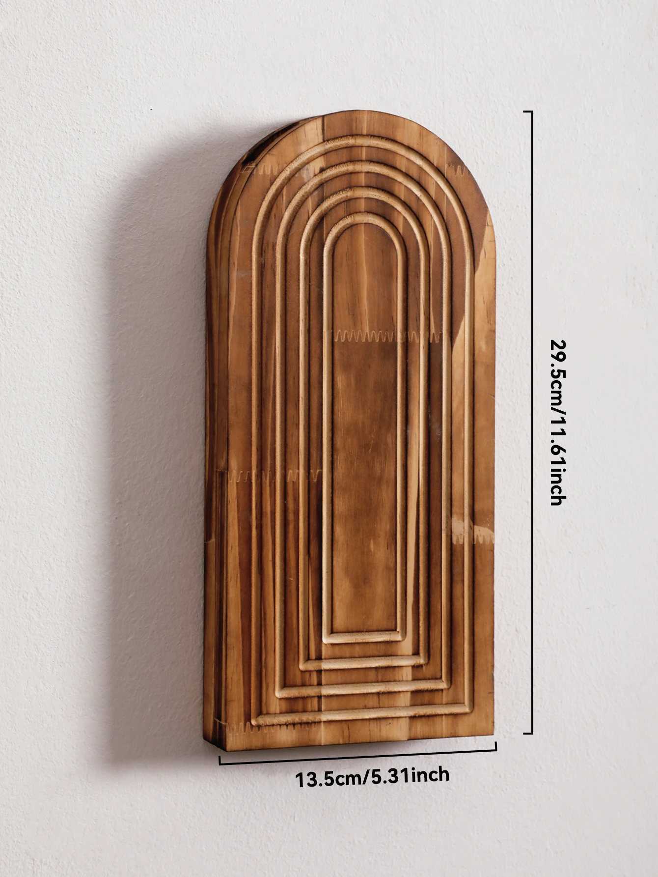 1pc Boho Wooden Wall Vase Wall Mounted Vase Arched Decorative Hanging Planter for Living Room Bedroom Home Wall Decoration C251124