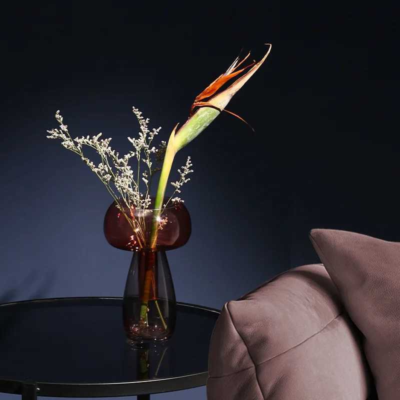 Transparent Glass Hydroponic Small Vase Luxury Handicraft Flower Arrangement Container Room Table Flower Vase Wedding Decoration C251124