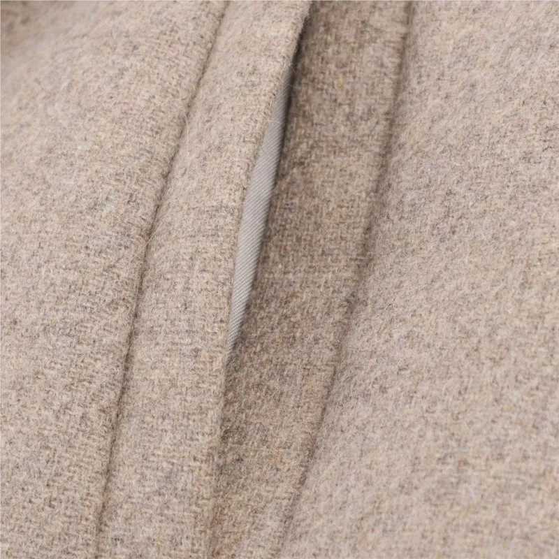 Autumn Women Wool Coat with Belt Casual Faux Fur Lapel Long Sleeve Shoulder Pads Pocket Lady Outerwear Female Chic Overcoat J251124