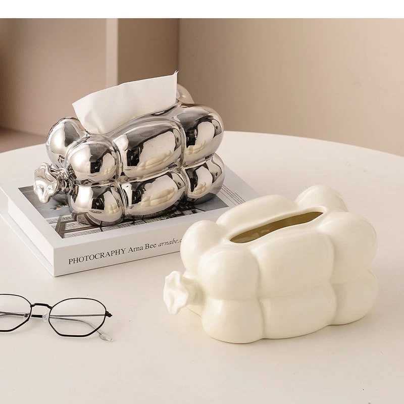 Light Luxury Ceramic Tissue Box Napkin Holder Living Room Desktop Storage Decoration Home Decor ArtM251124