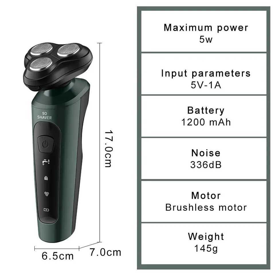 New 9D Electric Shaver USB Car-mounted High-power Full-body Wash Beard Knife Four-in-one Rechargeable Razor L251124