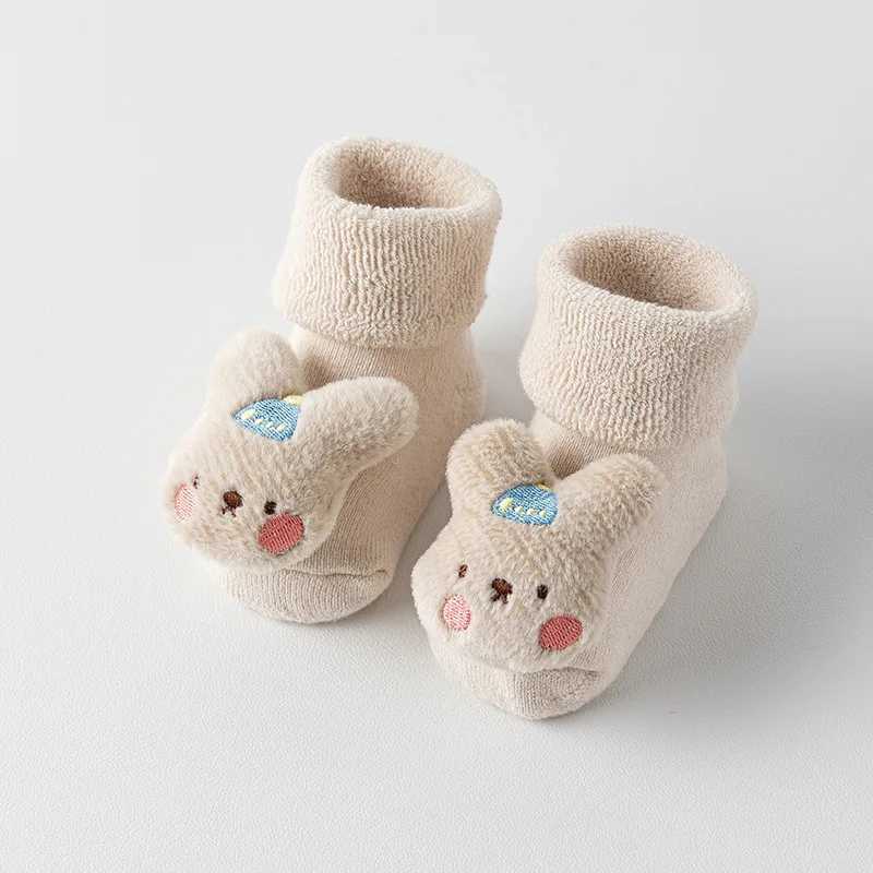 Baby Floor SOCKS for Boys Girls Winter Newborns Cotton Anti Slip Soled Cute Toddler Sock Kids Thicken Warm Socken 0-3Yrs G251124