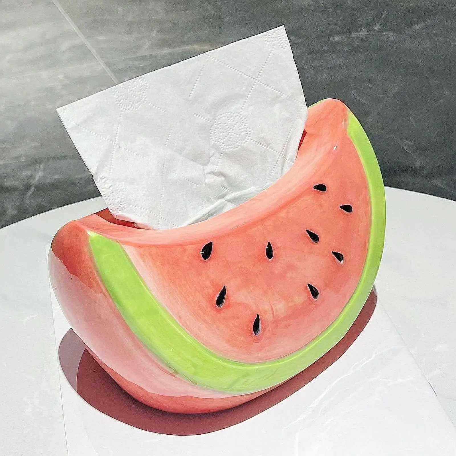 Ceramic Tissue Box Cover Tissue Holder Simple Napkin Storage Container forM251124