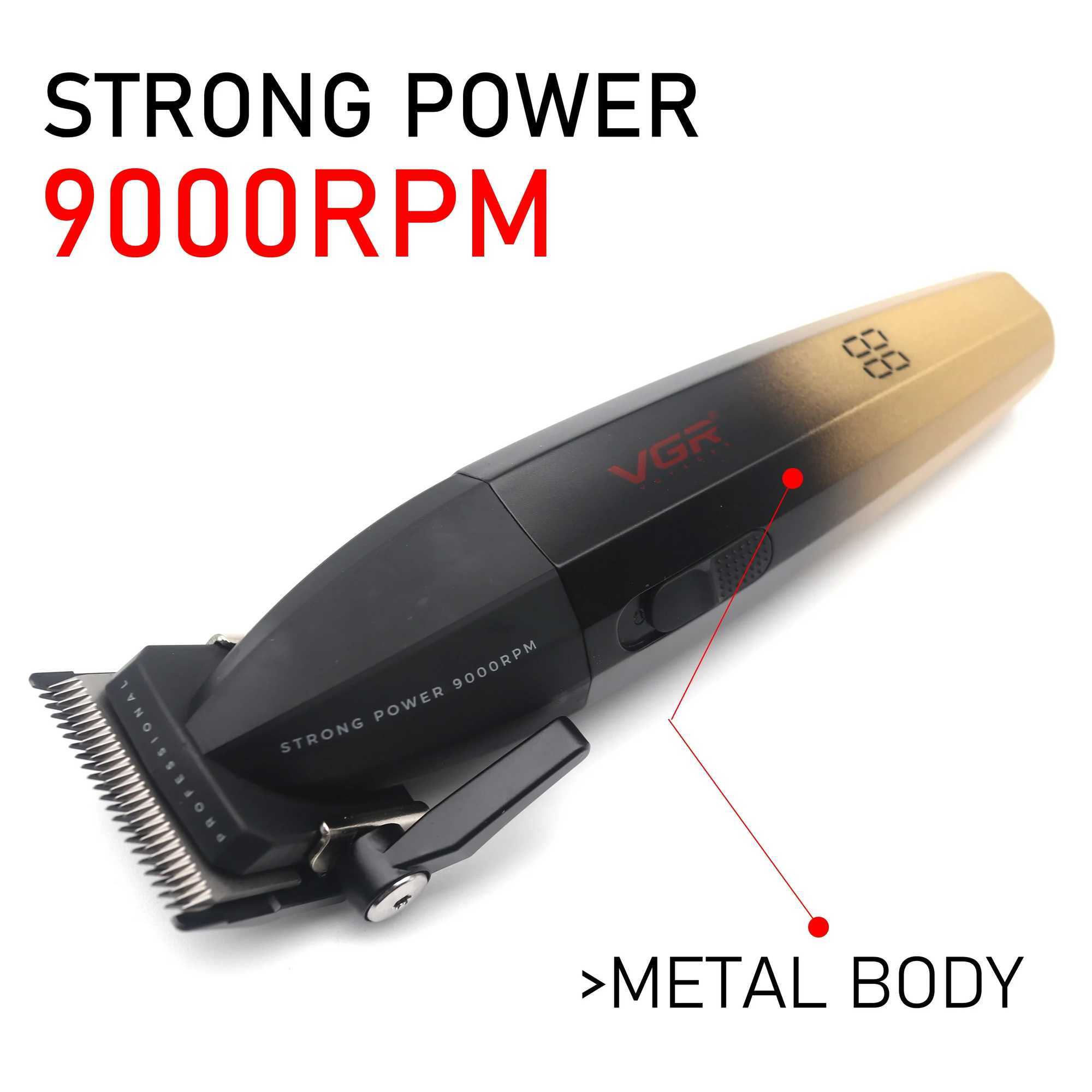 9000RPM VGR Professional Hair Clipper Kit for Men DLC Full Metal Professional Barber Machines 003 906 308 L251124