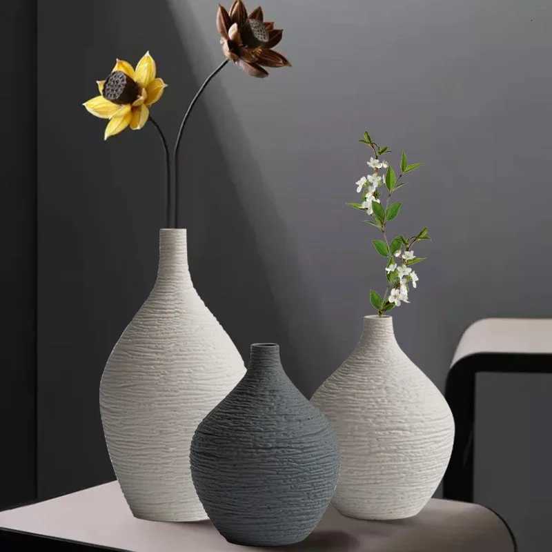 White Ceramic Vase Decoration for Home Nordic Luxury Narrow Mouth Flower Pot Living Room Interior Office Desktop Decor Gift C251124