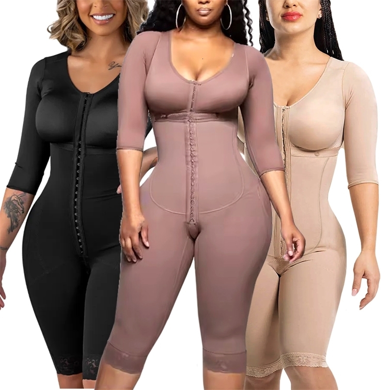 Full Body Colombian Girdles Shaper High Compression Bodysuits Postoperative Postpartum Lipo Arm Slimmer Waist Reducing Shapewear 250424