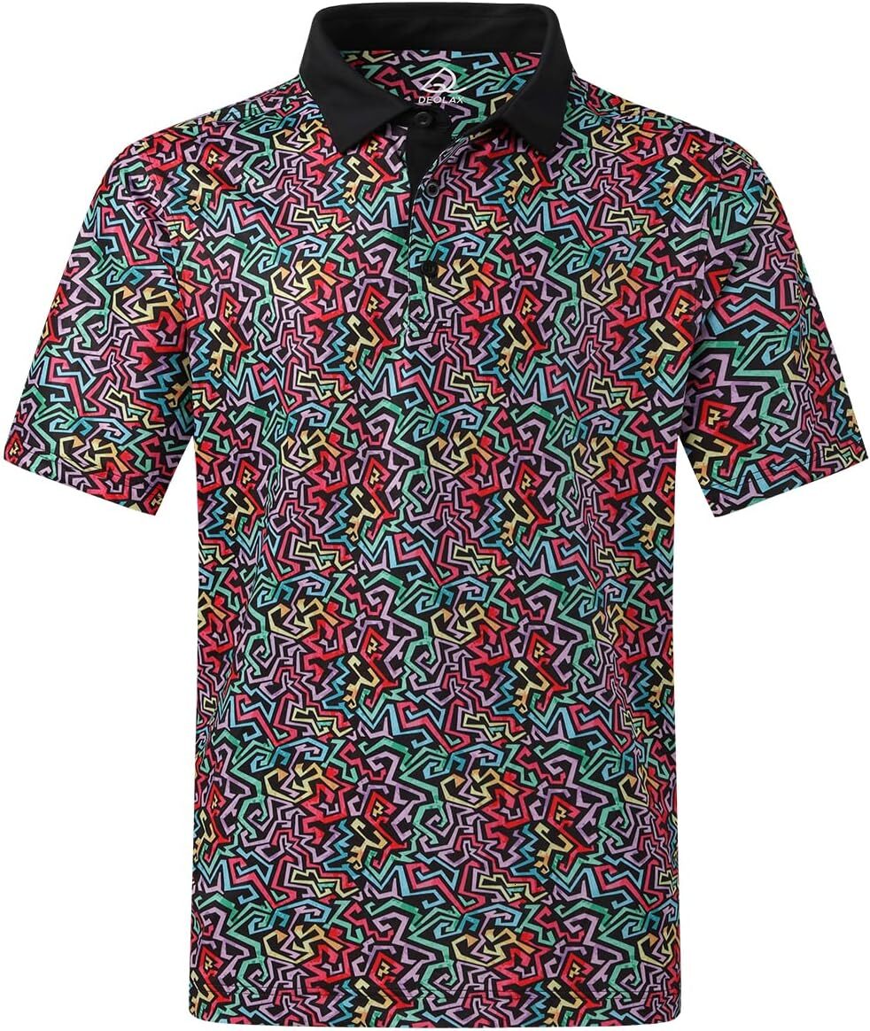 Mens Polo shirt Mens Print Mens Golf Shirt Dry Fit Mens Golf Polo Short Sleeve Quick Dry Funny Casual Fashion print