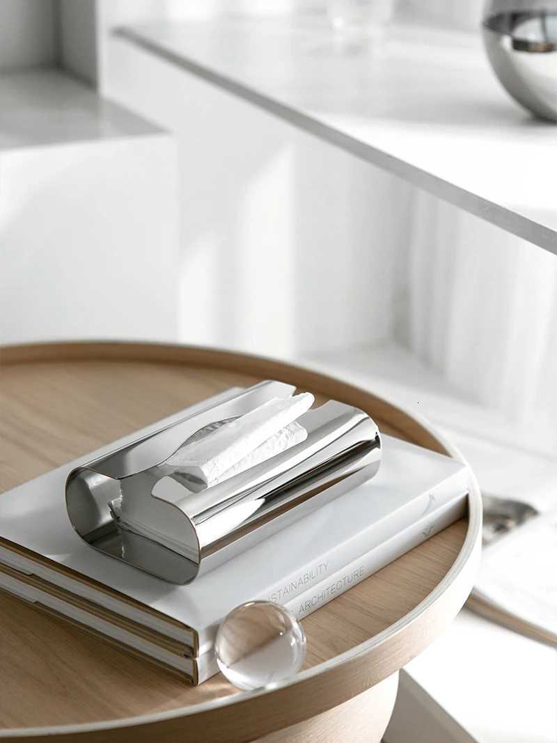 Nordic Stainless Steel Tissue Box Light Luxury Tissue Case Mirror Tissue Box for Home Decoration Offices HotelM251124