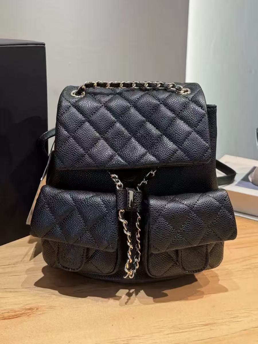 10A Mirror Quality Designer Small Backpack Mini Classic Flap Crossbody Calfskin Shoulder Luxury Cc Bag Duma Backpacks with Gift Box