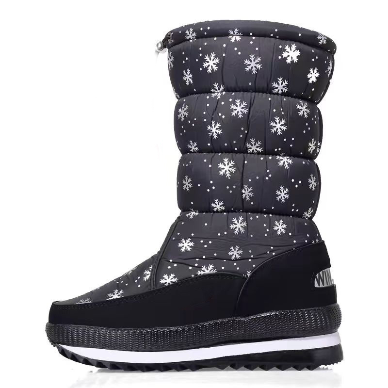 2025 designer In-stock winter thickened and warm women's multi-color snow boots Northeast China fleece-lined non-slip high-top women's cotto