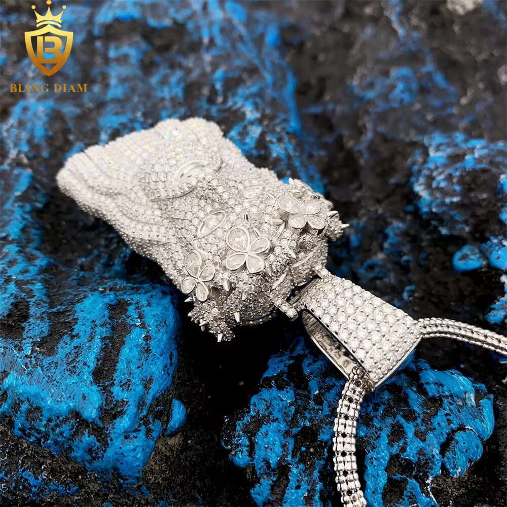 Blingdiam Hip Hop Jewelry Jesus Pendant Iced Out Pear Shape Diamond Vvs Moissanite 925 Sterling Silver Ready to Ship