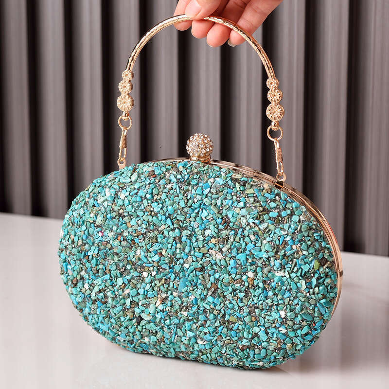 Dinner Bag Diamond Studded Round Evening Dress Handle Qipao Bag Banquet Bag Bags KQ