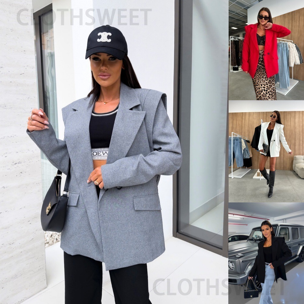 2024 autumn and winter solid color fashionable versatile casual design sense small suit jacket for women